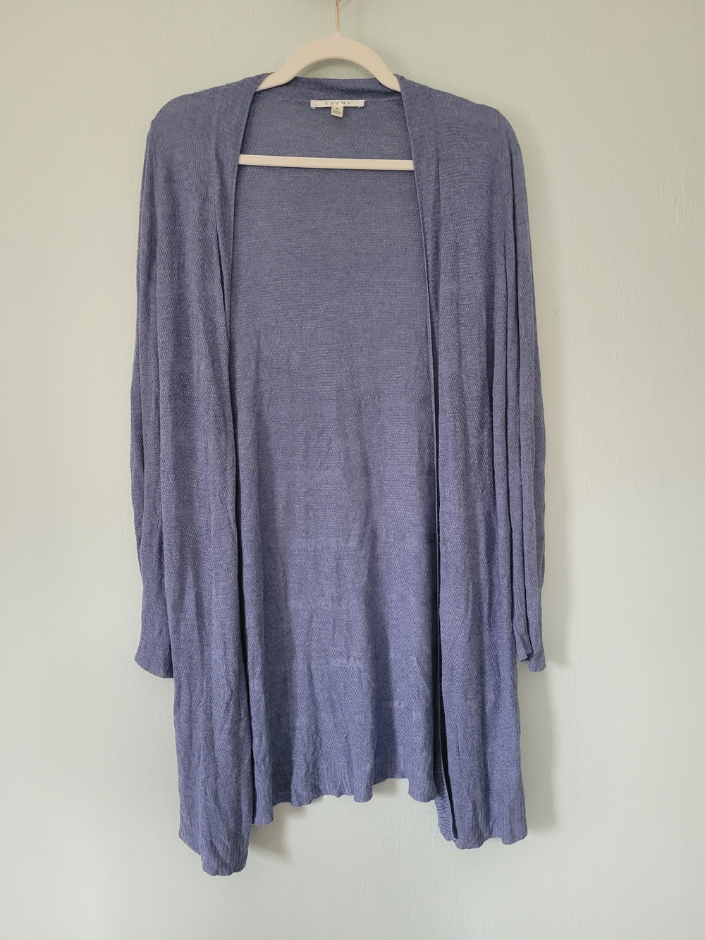 Periwinkle Open-Front Draped Cardigan - Cyrus - Size S
